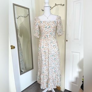 Bangkok Floral White Dress One Size Xs-Semi large